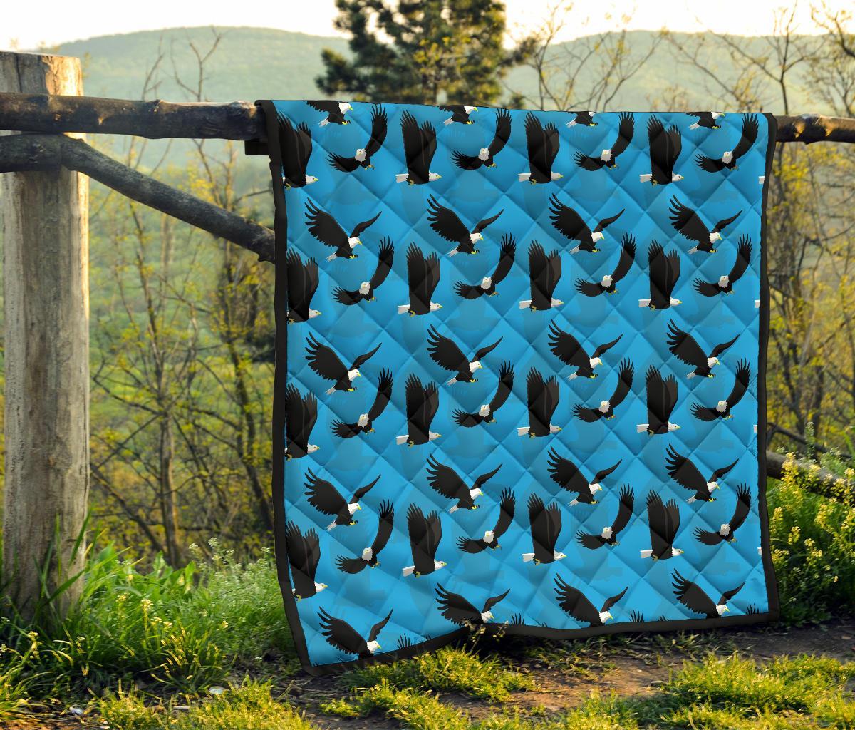 Flying Eagle Pattern Print Quilt-grizzshop