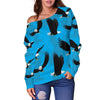 Flying Eagle Pattern Print Women Off Shoulder Sweatshirt-grizzshop