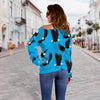 Flying Eagle Pattern Print Women Off Shoulder Sweatshirt-grizzshop