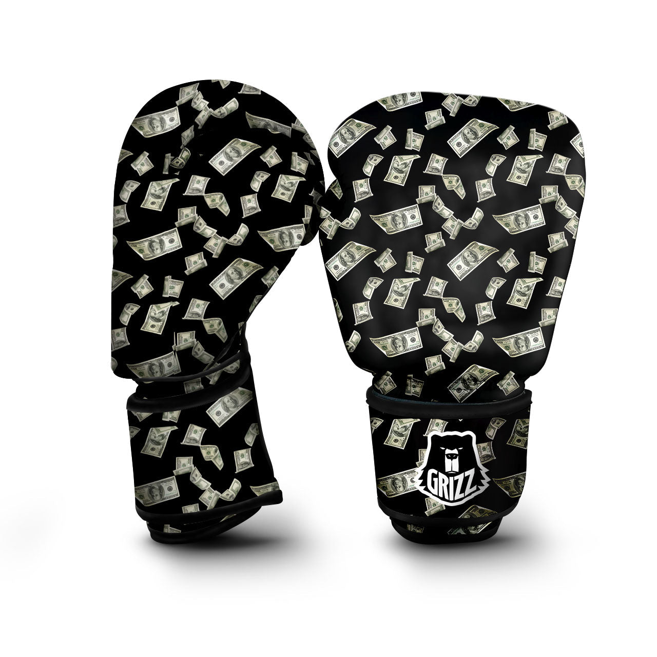 Flying US Dollar Money Print Boxing Gloves-grizzshop