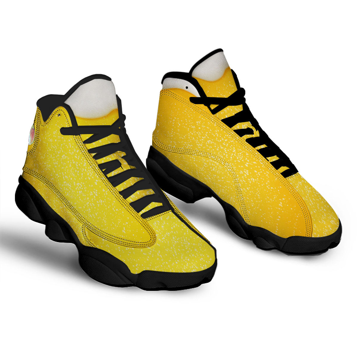 Foam And Beer Print Black Basketball Shoes-grizzshop