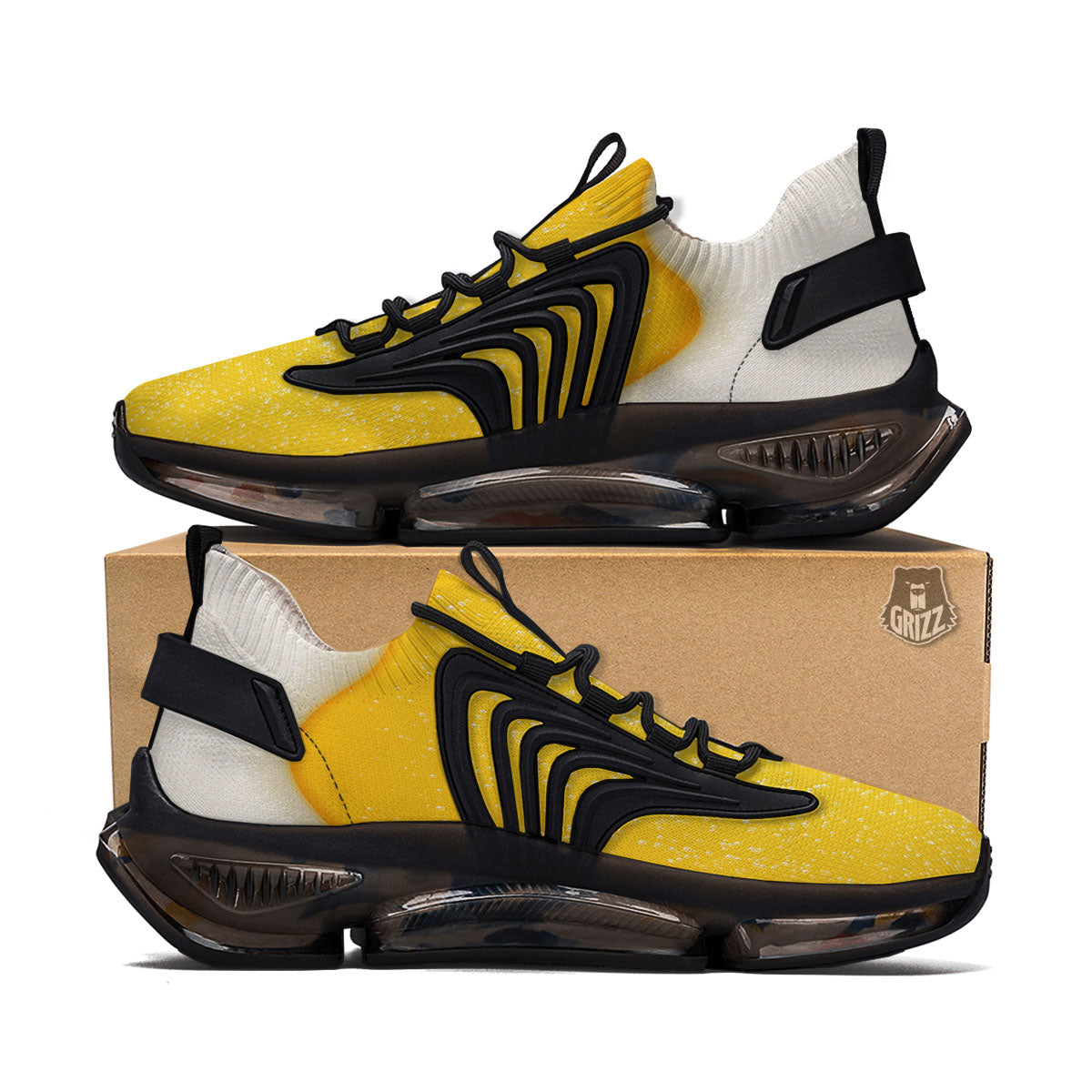 Foam And Beer Print Black Gym Shoes-grizzshop