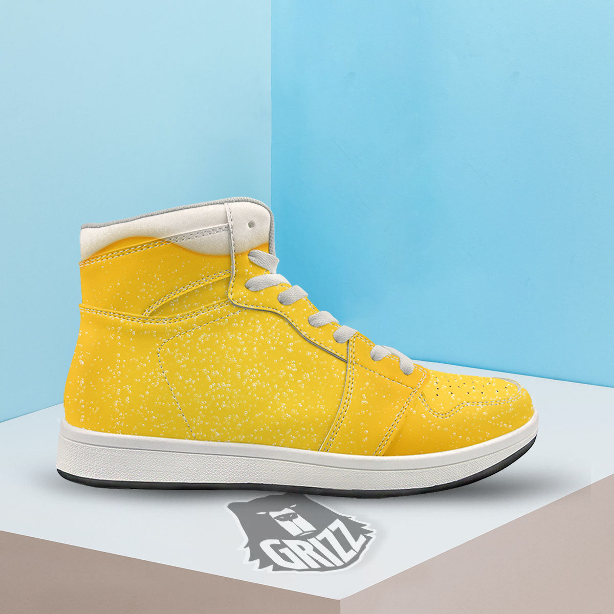 Foam And Beer Print High Top Sneakers-grizzshop
