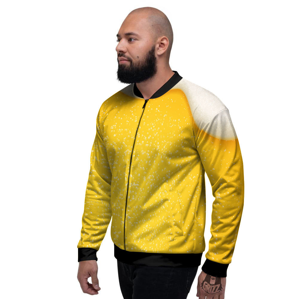 Foam And Beer Print Men's Bomber Jacket-grizzshop
