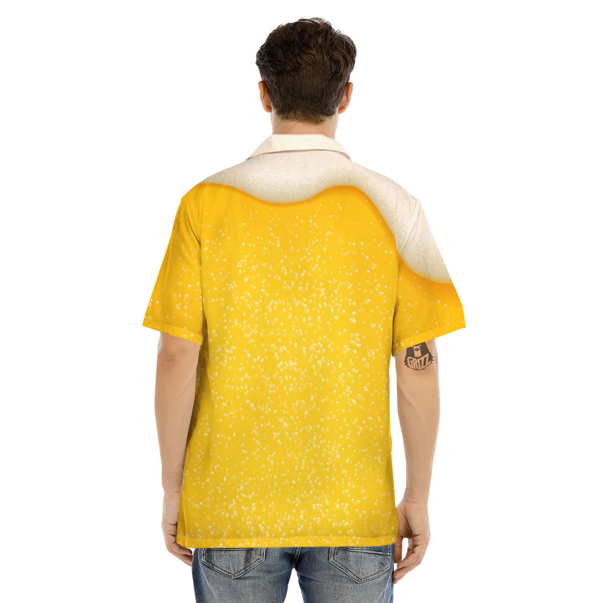 Foam And Beer Print Men's Hawaiian Shirt-grizzshop