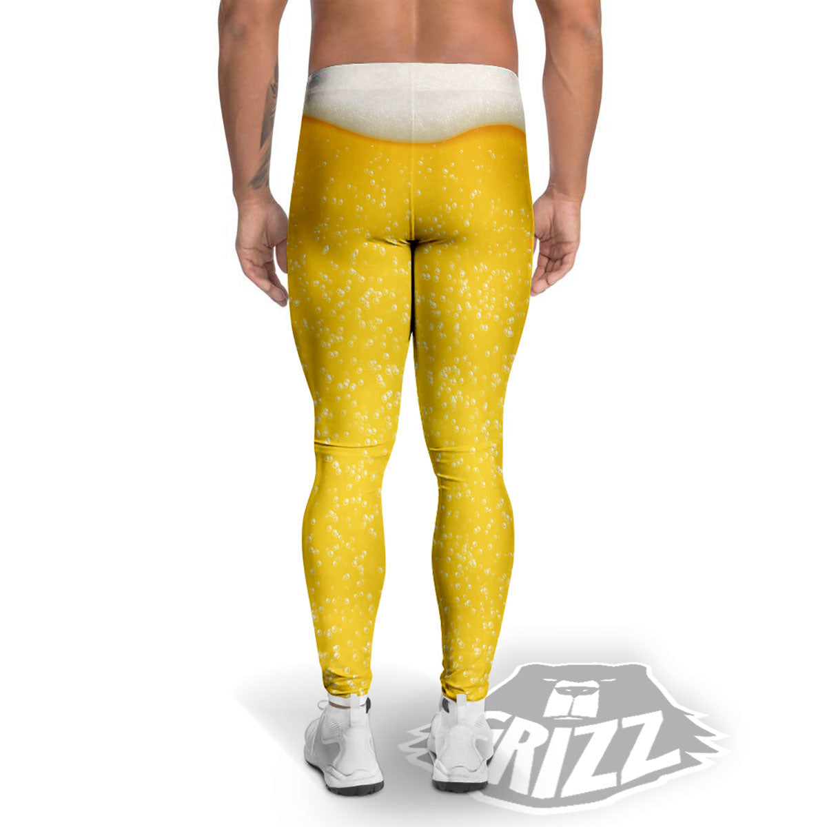 Foam And Beer Print Men's Leggings-grizzshop