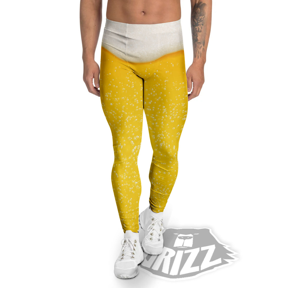 Foam And Beer Print Men's Leggings-grizzshop