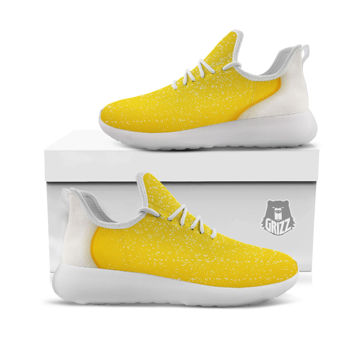 Foam And Beer Print White Athletic Shoes-grizzshop