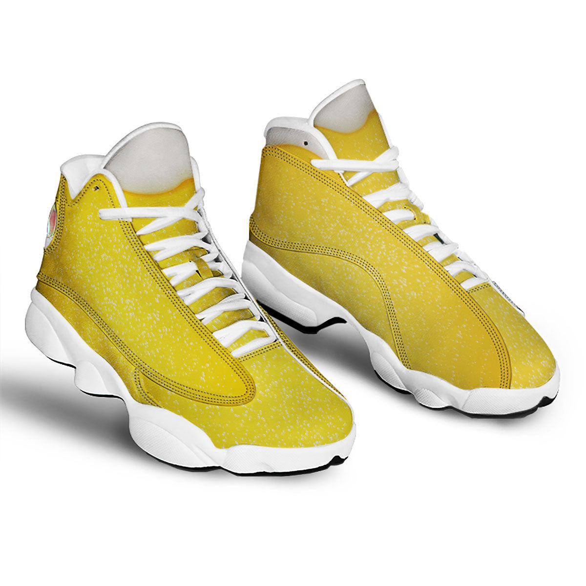 Foam And Beer Print White Basketball Shoes-grizzshop
