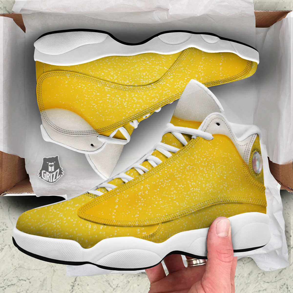 Foam And Beer Print White Basketball Shoes-grizzshop