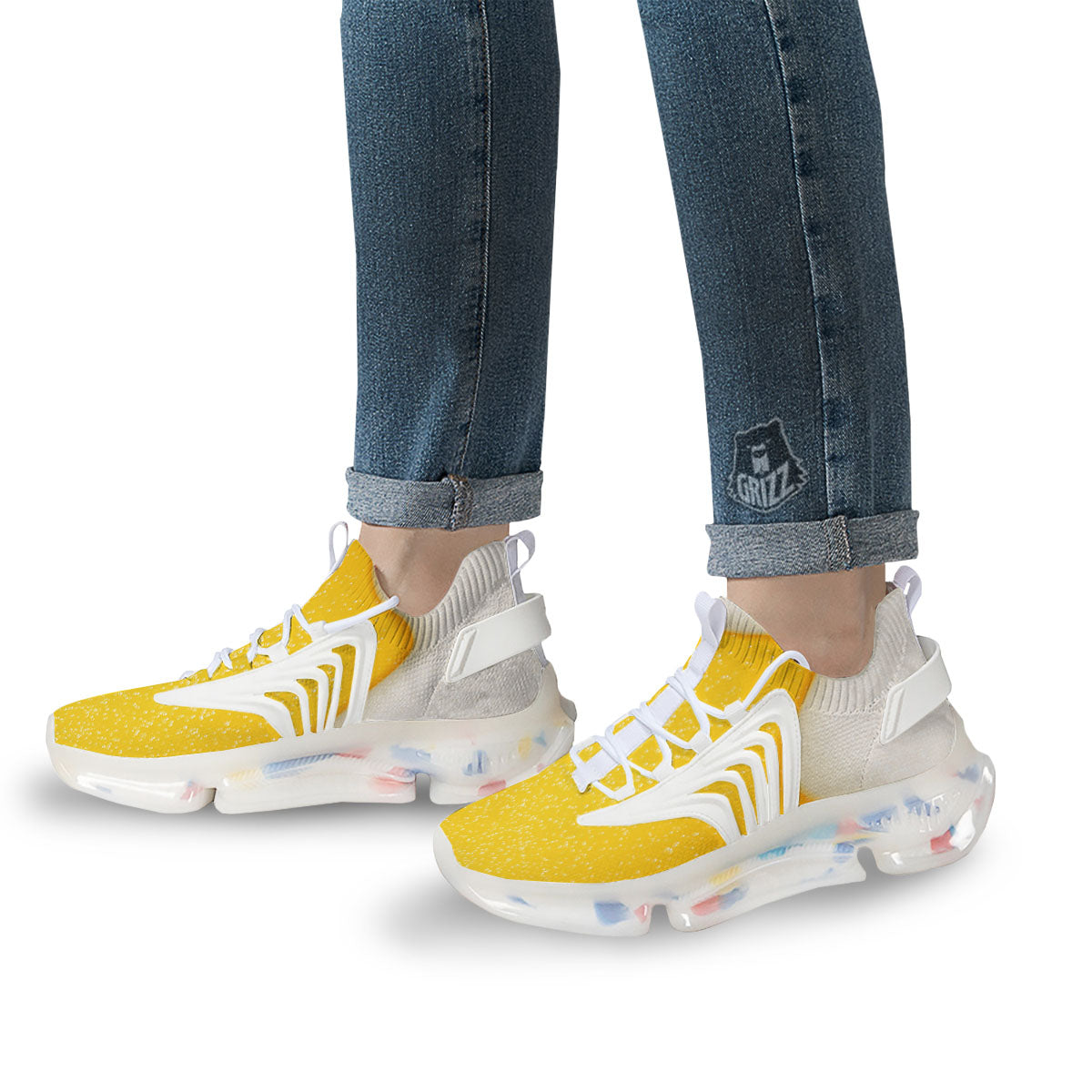Foam And Beer Print White Gym Shoes-grizzshop