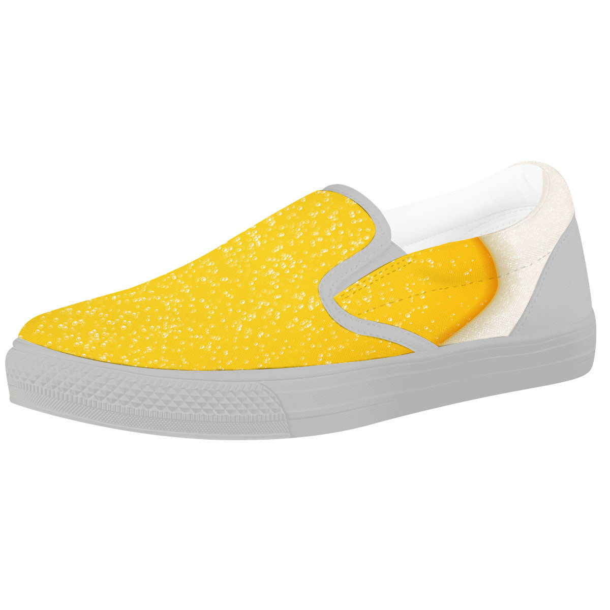 Foam And Beer Print White Slip On Shoes-grizzshop