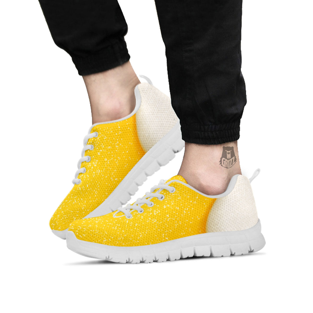 Foam And Beer Print White Sneaker-grizzshop