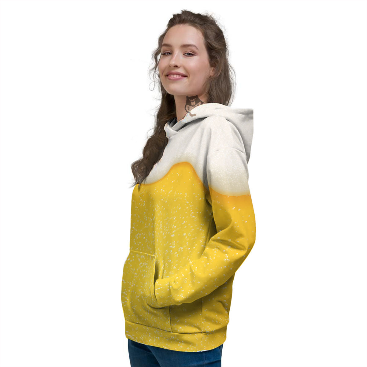 Foam And Beer Print Women's Hoodie-grizzshop