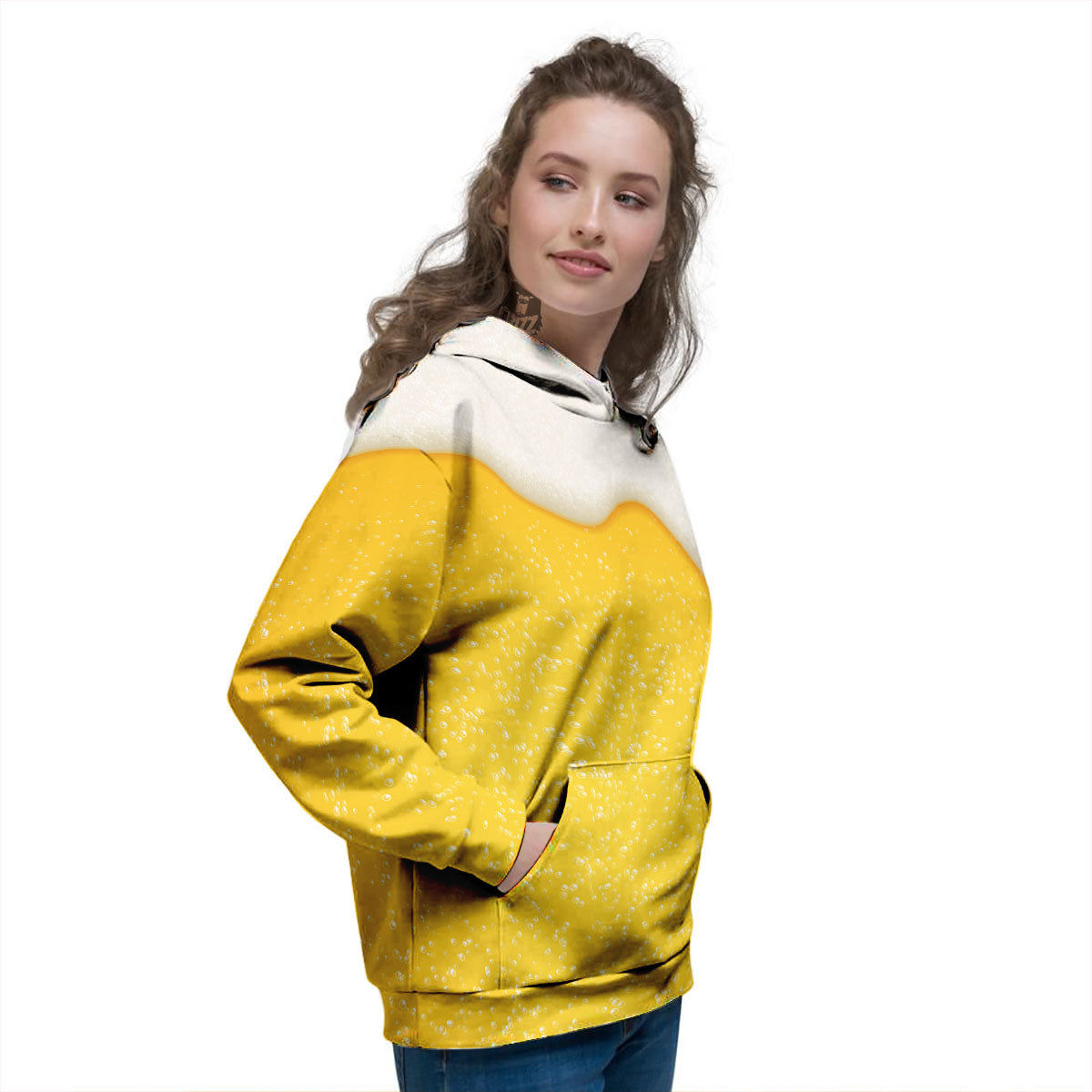 Foam And Beer Print Women's Hoodie-grizzshop