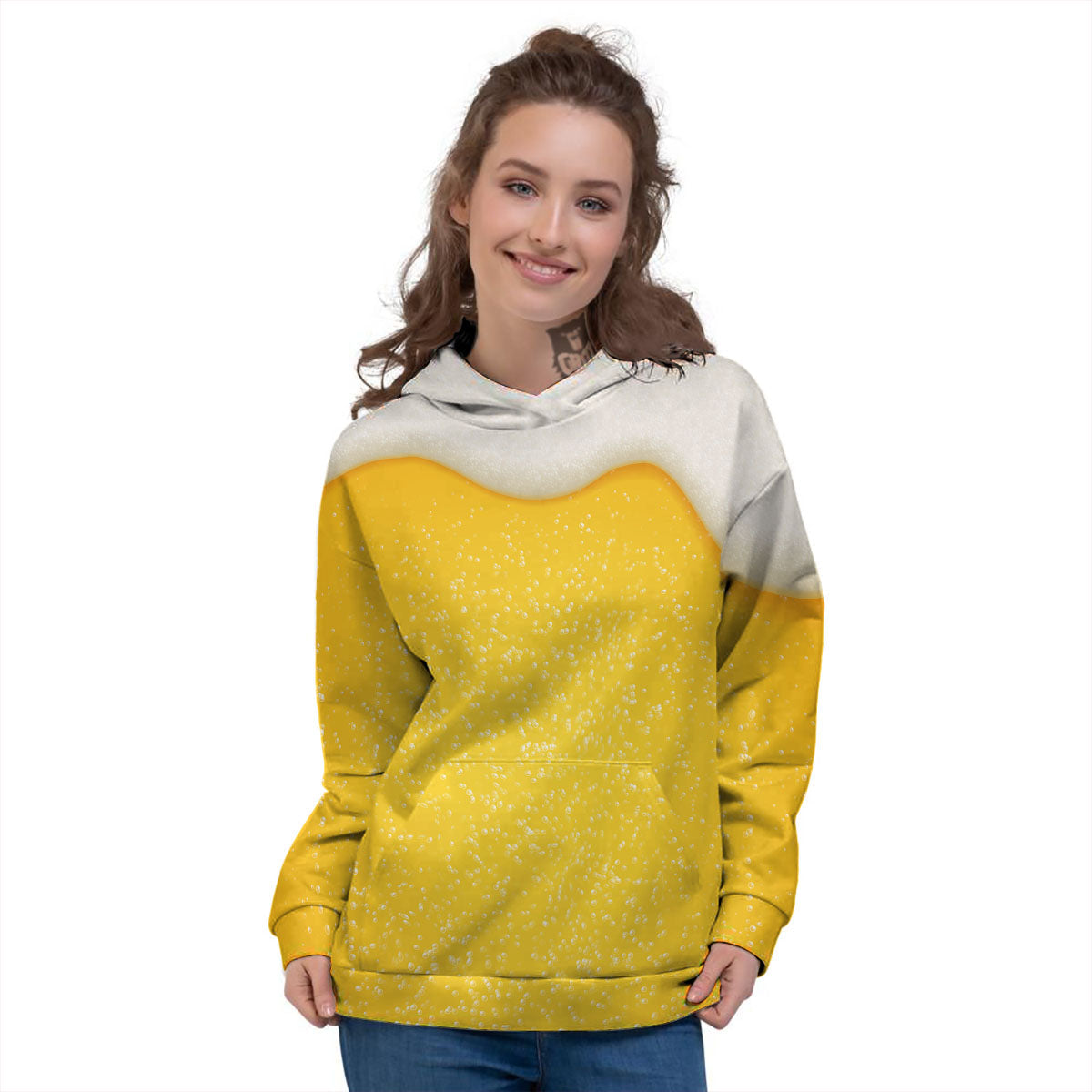 Foam And Beer Print Women's Hoodie-grizzshop