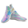 Foil Holographic Print White Athletic Shoes-grizzshop