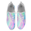 Foil Holographic Print White Athletic Shoes-grizzshop