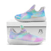 Foil Holographic Print White Athletic Shoes-grizzshop