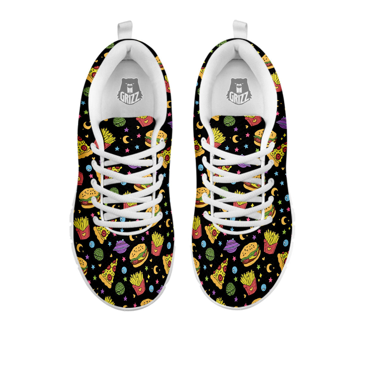Food Planets Print Pattern White Sneaker-grizzshop