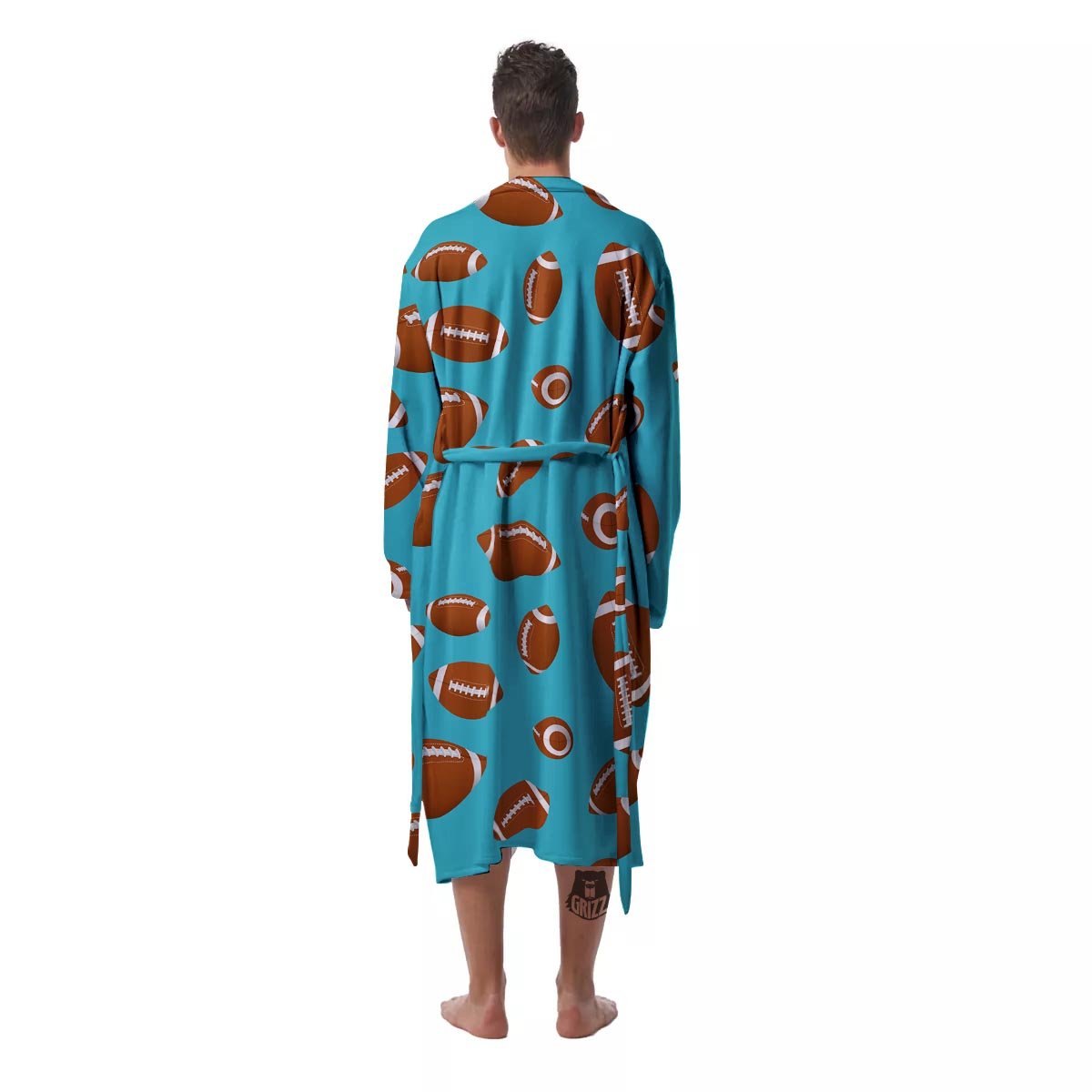 Football Retro American Print Pattern Men s Robe Grizzshopping