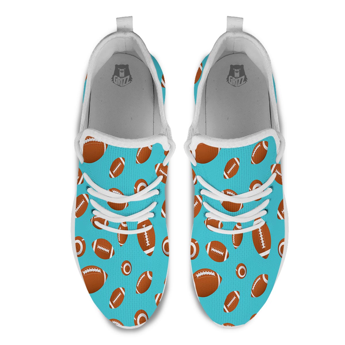 Football Retro American Print Pattern White Athletic Shoes-grizzshop