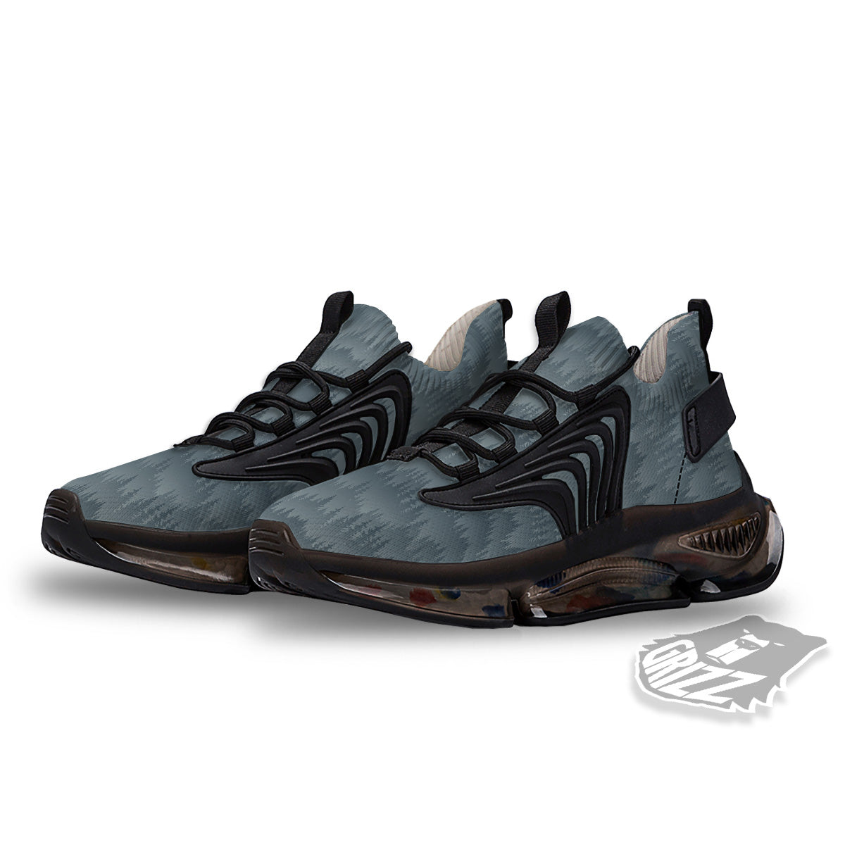 Forest And Mist Print Pattern Black Gym Shoes-grizzshop