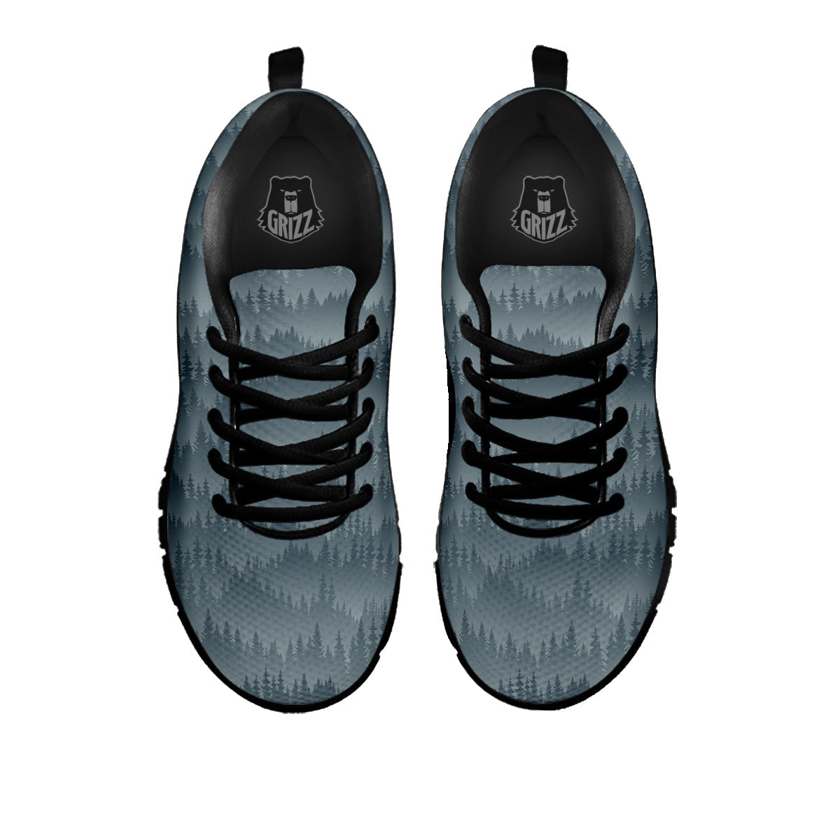 Forest And Mist Print Pattern Black Sneaker-grizzshop