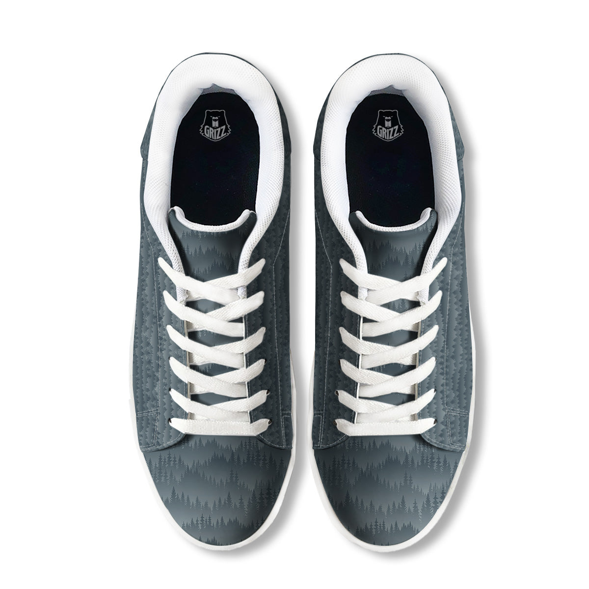 Forest And Mist Print Pattern White Low Top Sneakers-grizzshop