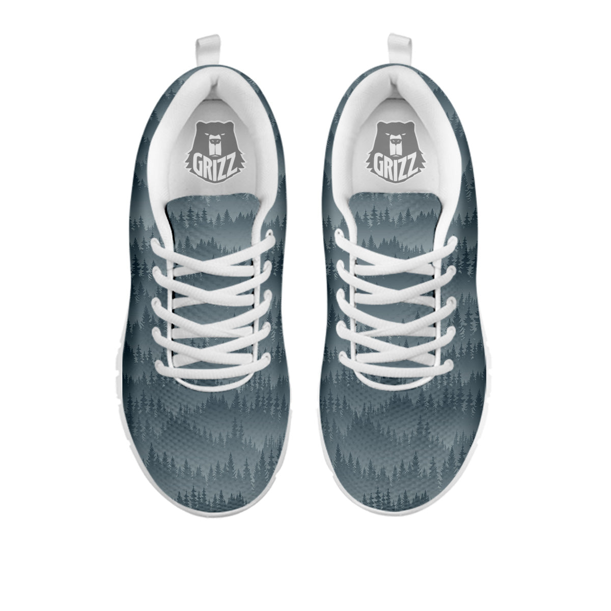 Forest And Mist Print Pattern White Sneaker-grizzshop