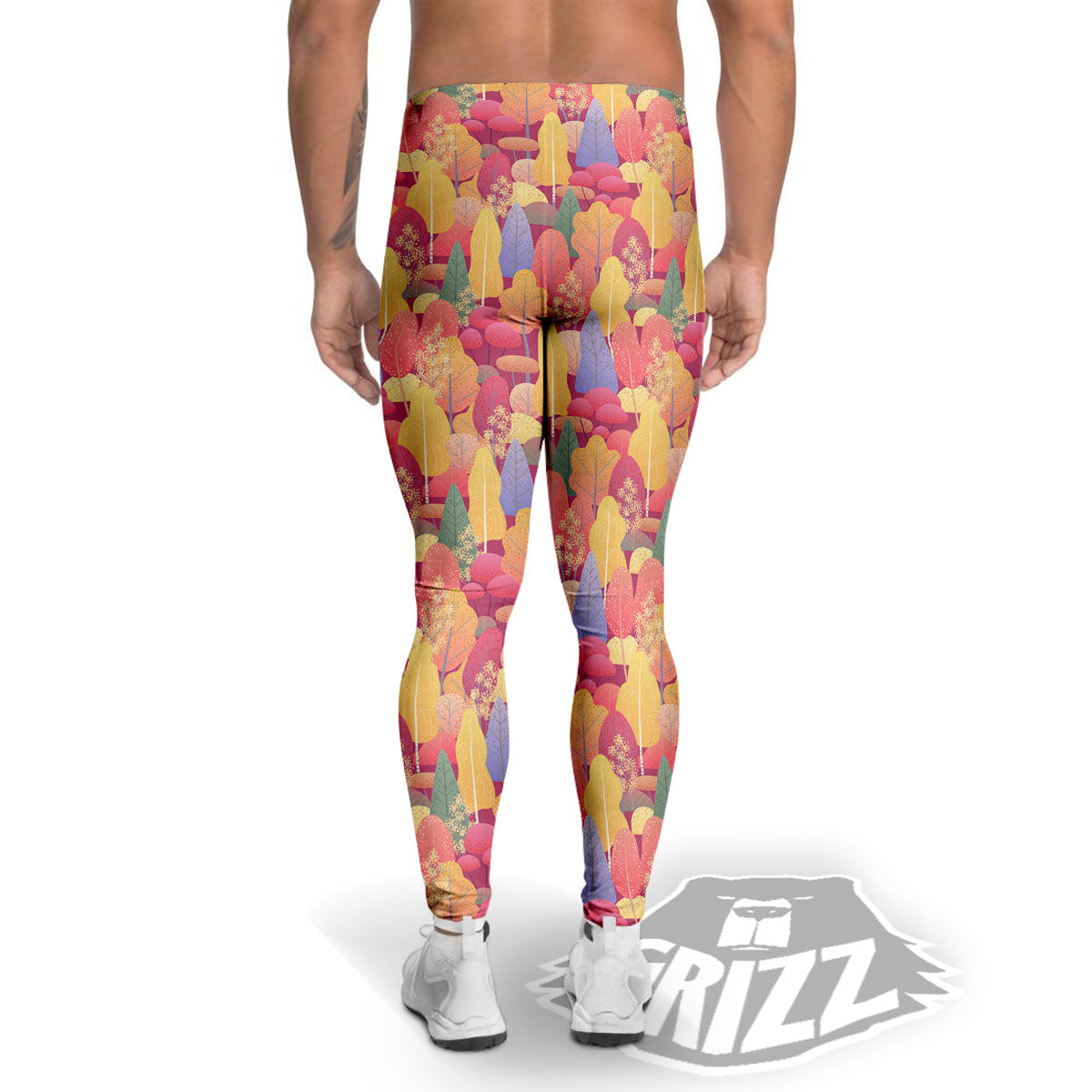 Forest Autumn Print Men's Leggings-grizzshop