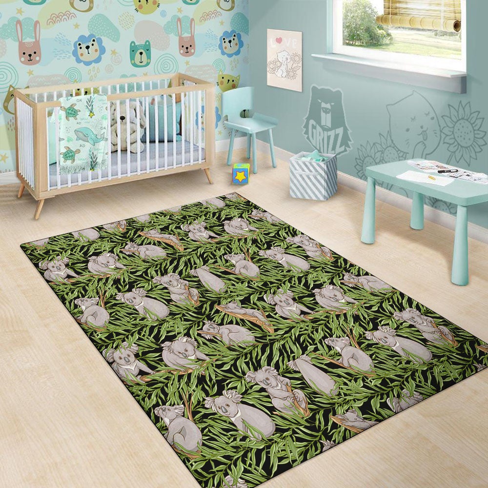Forest Koala Print Pattern Floor Mat-grizzshop