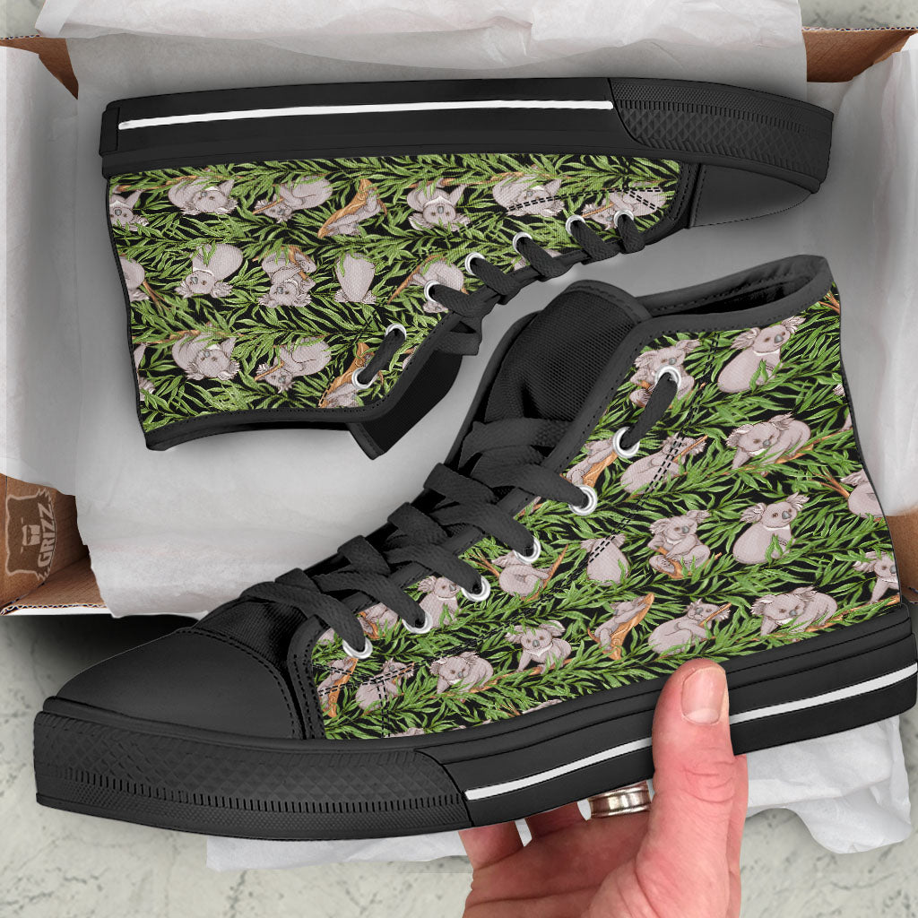 Forest Koala Print Pattern High Top Shoes-grizzshop