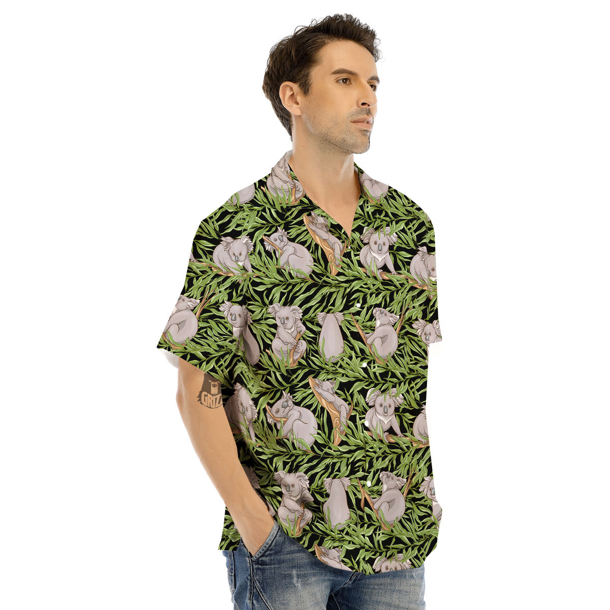 Forest Koala Print Pattern Men's Hawaiian Shirt-grizzshop