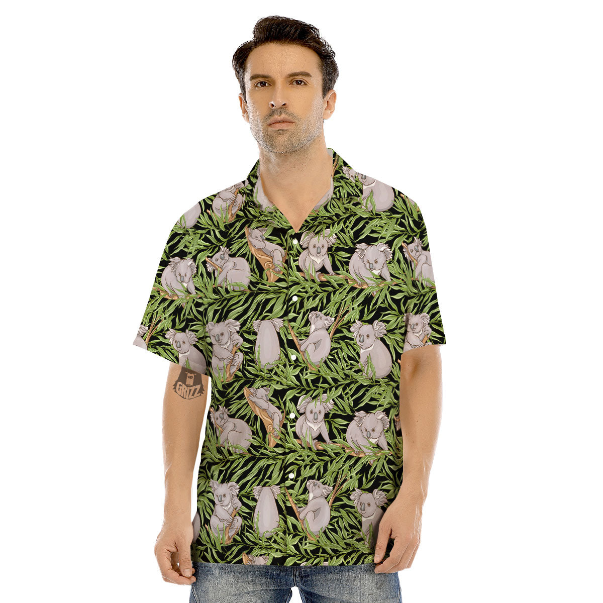 Forest Koala Print Pattern Men's Hawaiian Shirt-grizzshop