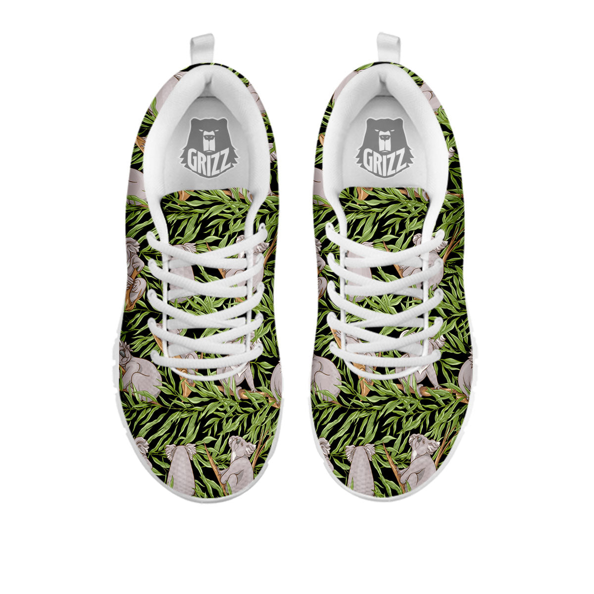 Forest Koala Print Pattern White Sneaker-grizzshop