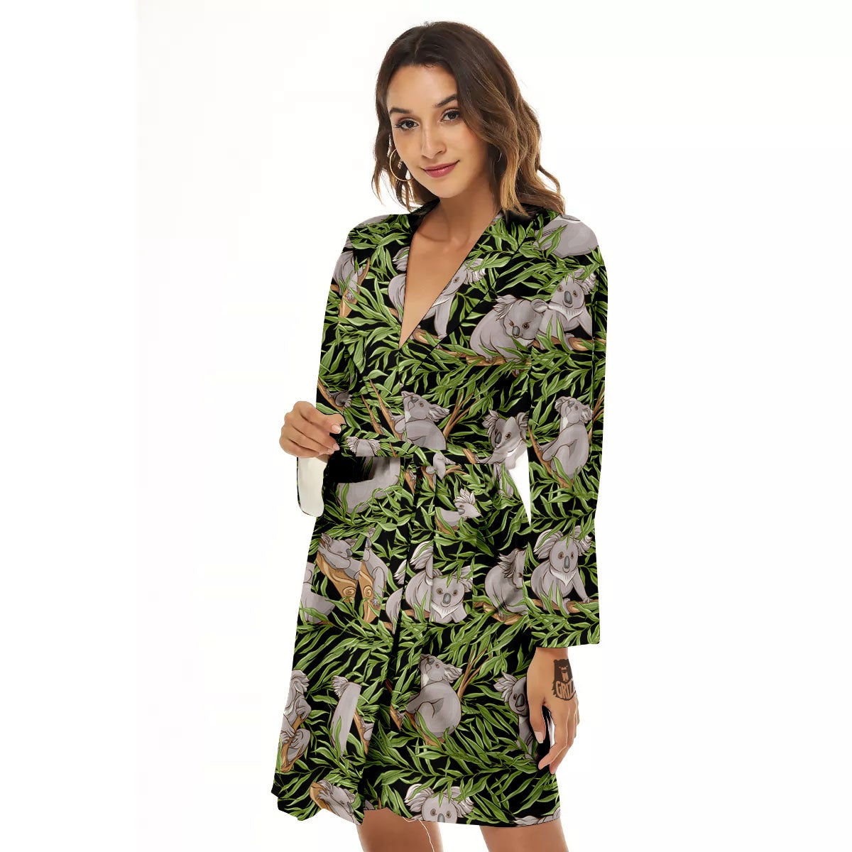 Forest Koala Print Pattern Women's Robe-grizzshop