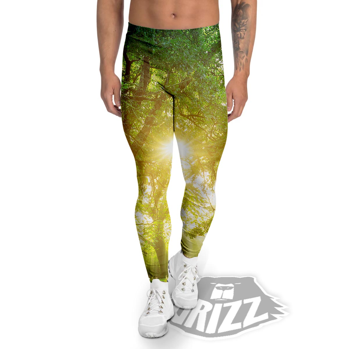 Forest Sunrise Print Men's Leggings-grizzshop