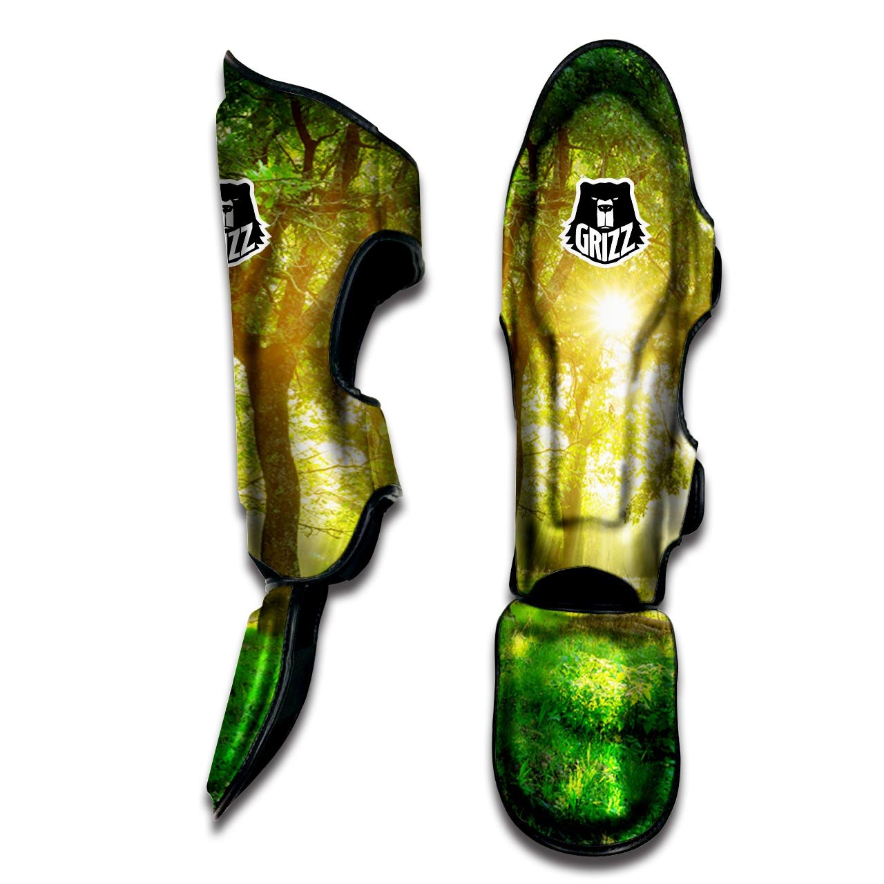 Forest Sunrise Print Muay Thai Shin Guards-grizzshop