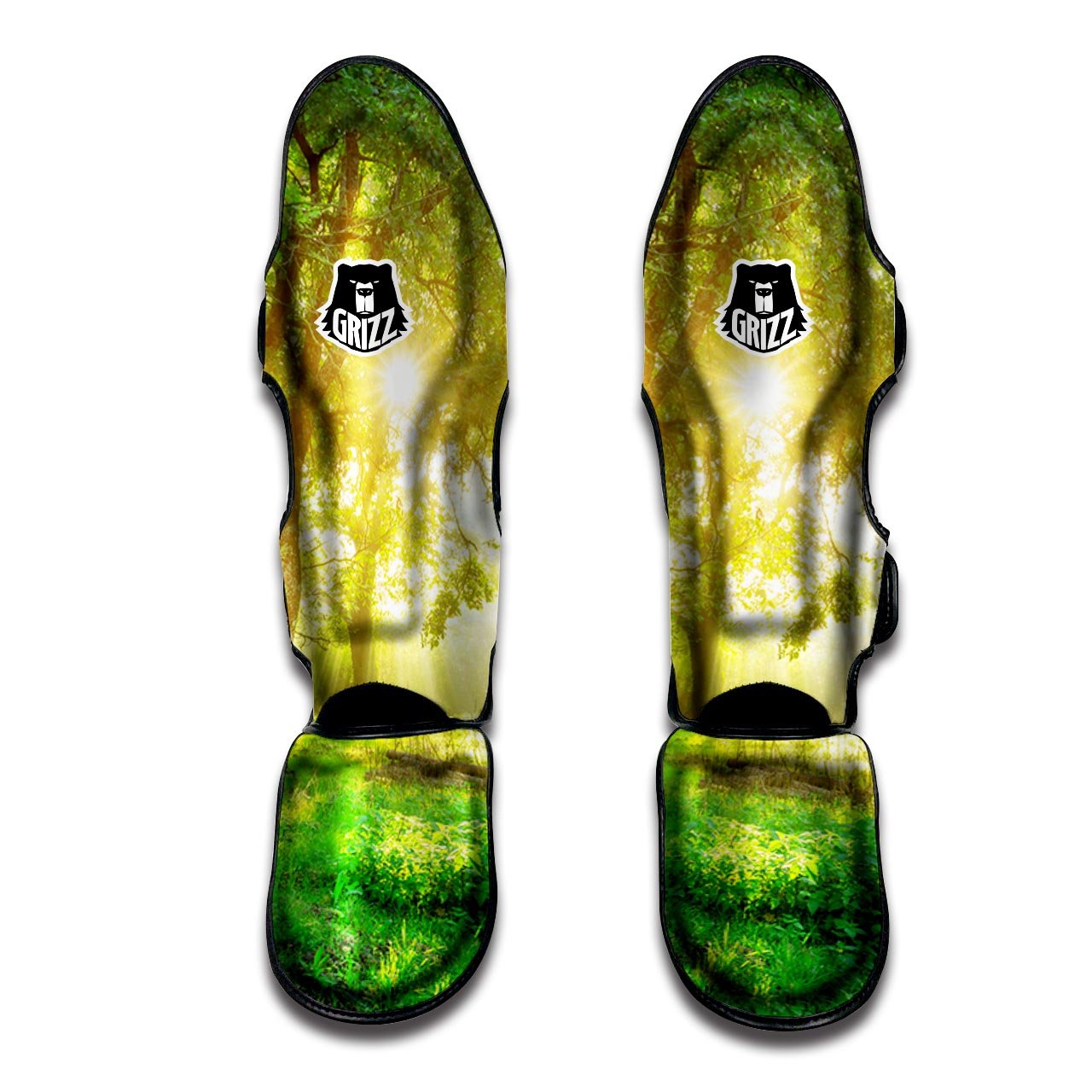 Forest Sunrise Print Muay Thai Shin Guards-grizzshop