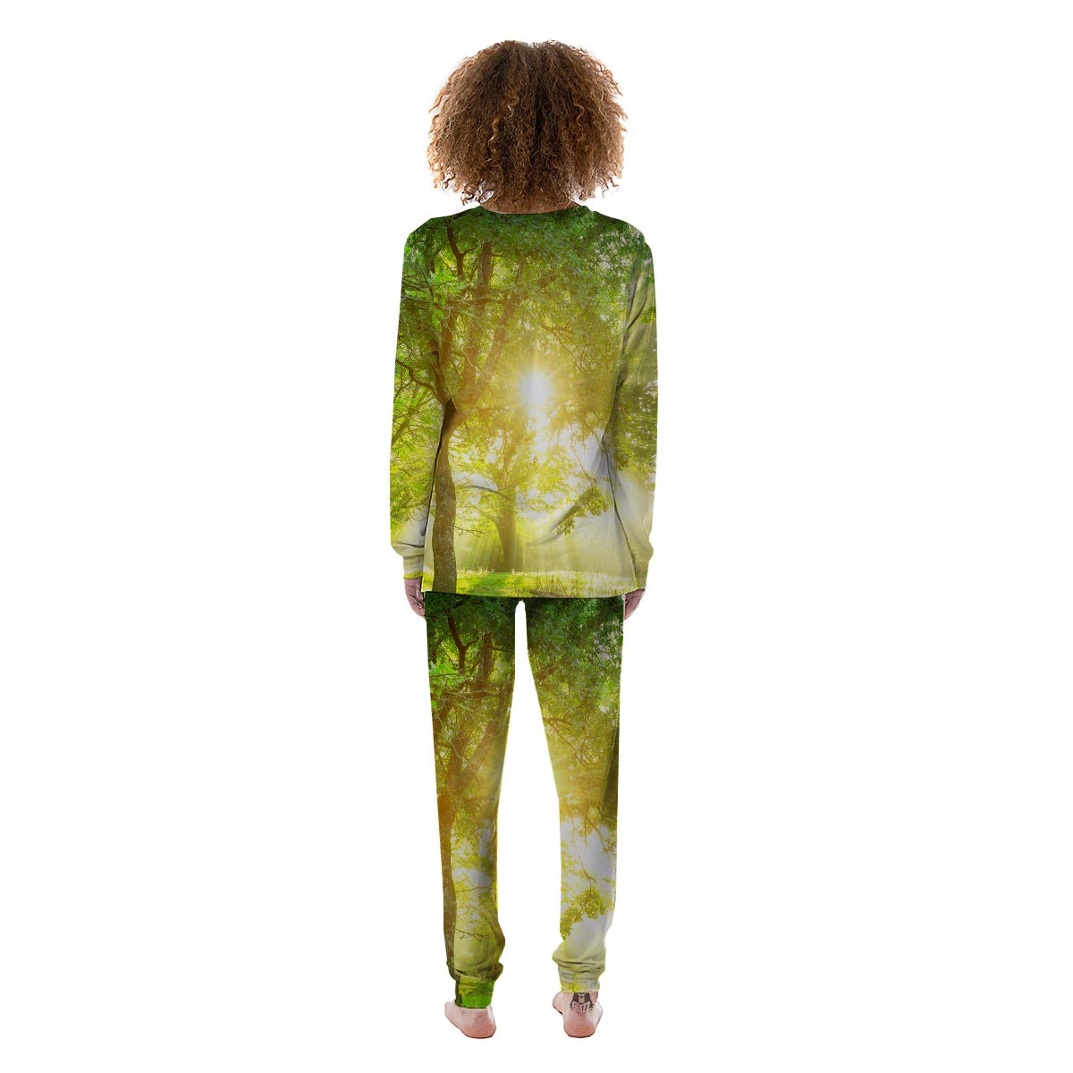 Forest Sunrise Print Women's Pajamas-grizzshop