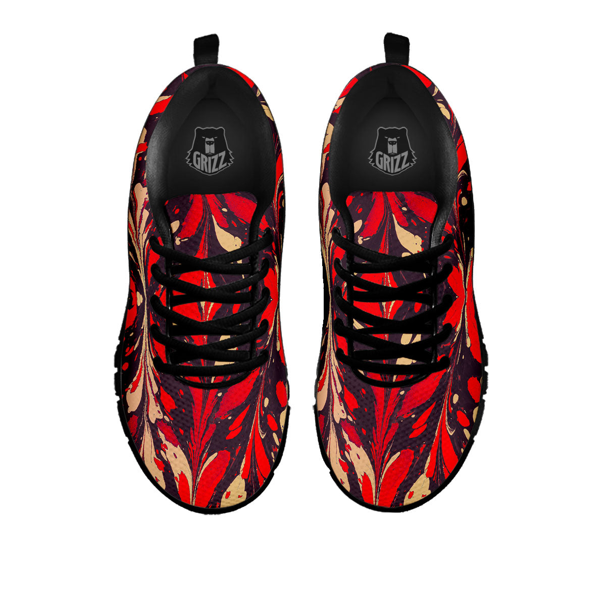 Formed Psychedelic Print Pattern Black Sneaker-grizzshop