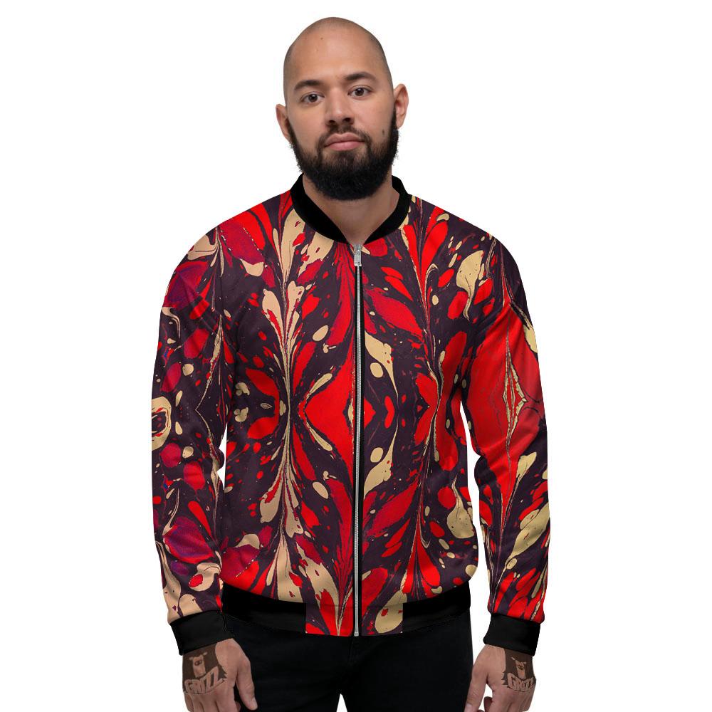 Formed Psychedelic Print Pattern Men's Bomber Jacket-grizzshop