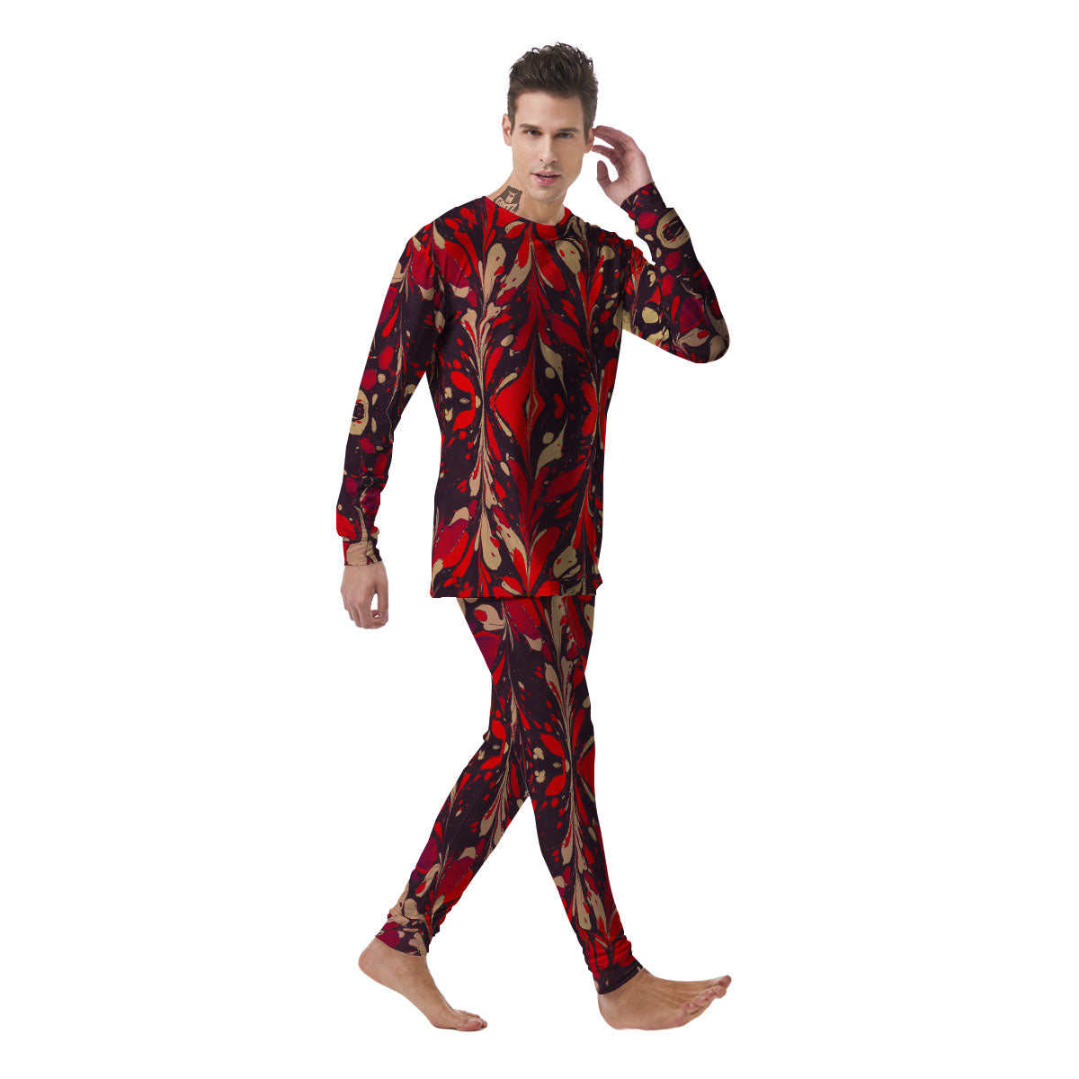 Formed Psychedelic Print Pattern Men's Pajamas-grizzshop