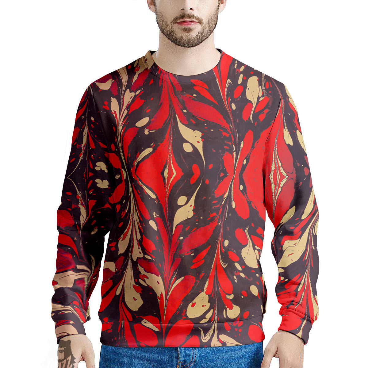 Formed Psychedelic Print Pattern Men's Sweatshirt-grizzshop