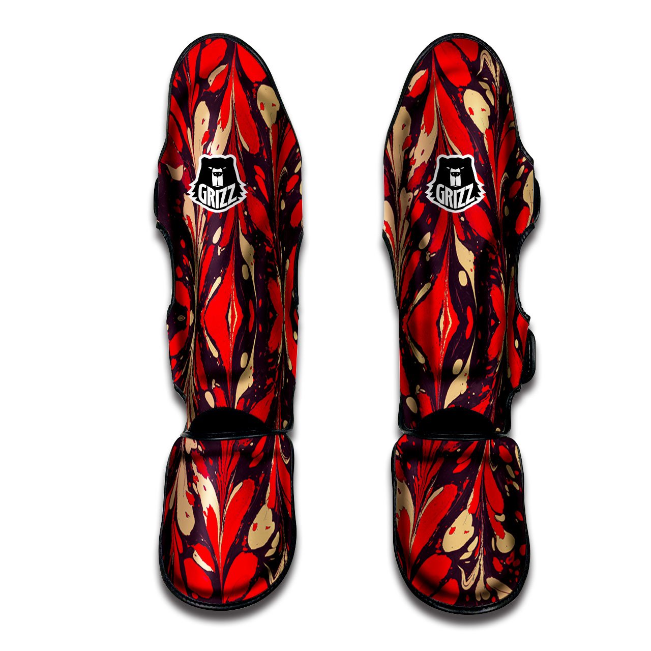 Formed Psychedelic Print Pattern Muay Thai Shin Guards-grizzshop