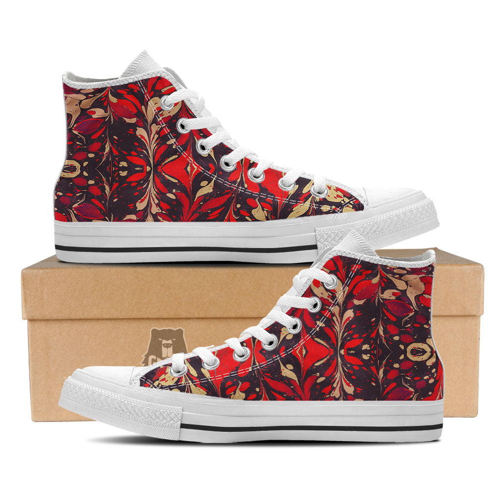 Formed Psychedelic Print Pattern White High Top Shoes-grizzshop