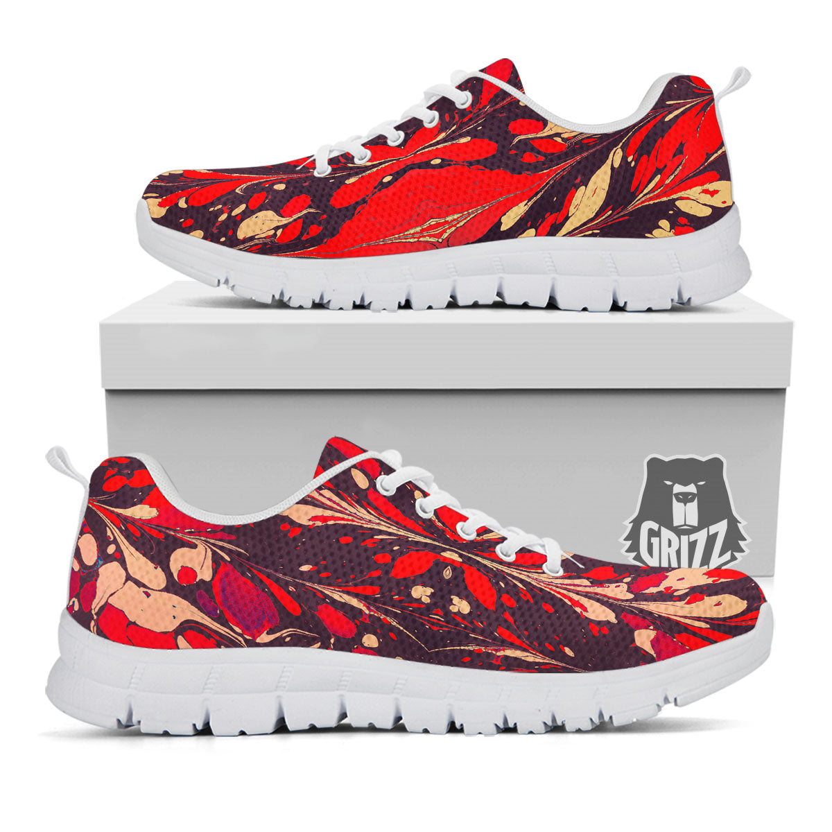 Formed Psychedelic Print Pattern White Sneaker-grizzshop