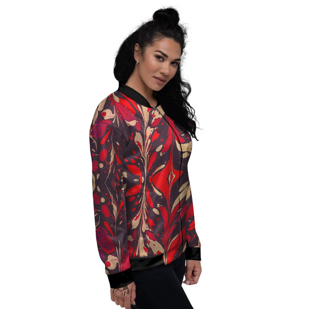 Formed Psychedelic Print Pattern Women's Bomber Jacket-grizzshop