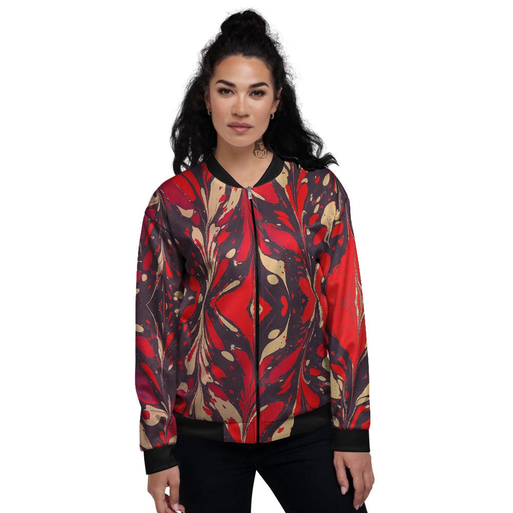 Formed Psychedelic Print Pattern Women's Bomber Jacket-grizzshop